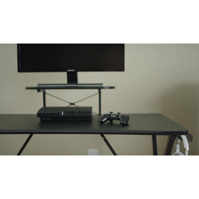 Emma and Oliver Gaming Desk & Chair Set with Cup Holder, Headphone Hook, and Monitor Stand