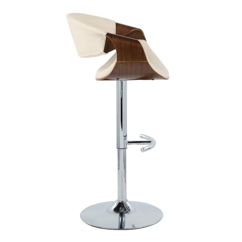 Swivel Upholstered Adjustable Height Counter Stool with Metal Frame