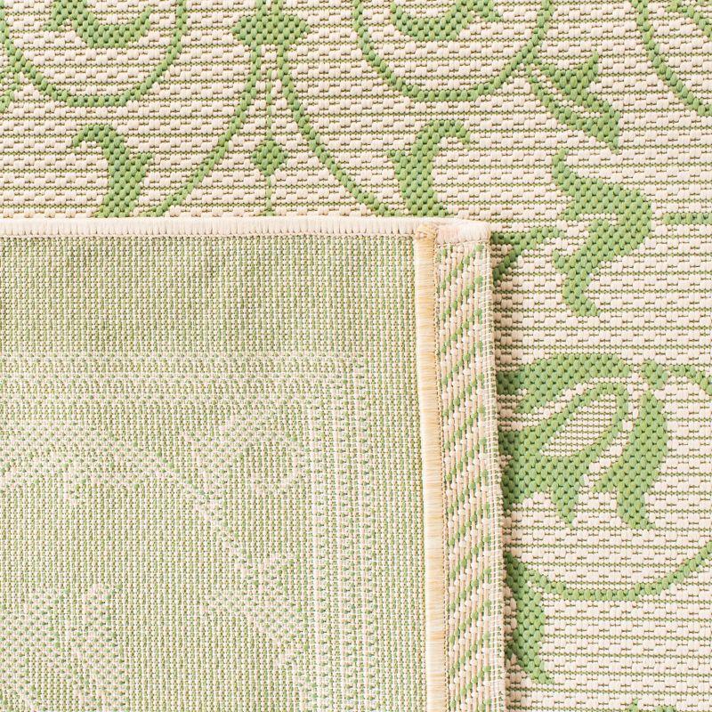 Courtyard CY2098 Power Loomed Indoor and Outdoor Area Rug - Natural/Olive - 7'10"x7'10" - Safavieh