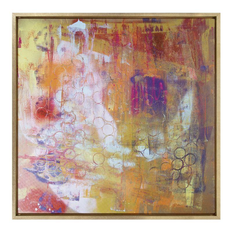 Kate and Laurel Sylvie Changes Framed Canvas by Grant Mahr, 30x30, Bright Gold