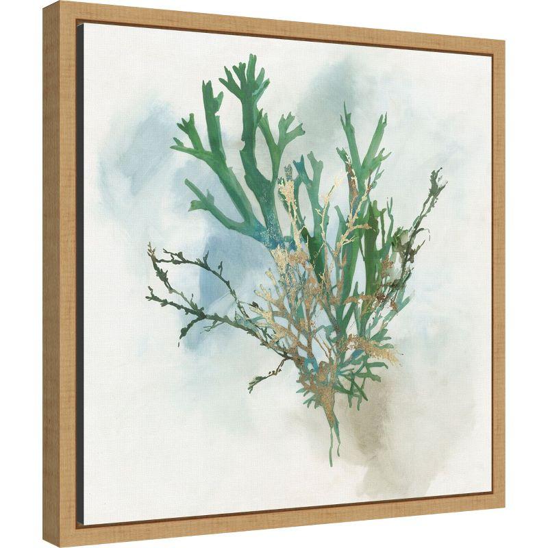 Amanti Art Green Coral I by Aimee Wilson Canvas Wall Art Print Framed 16 x 16-in.