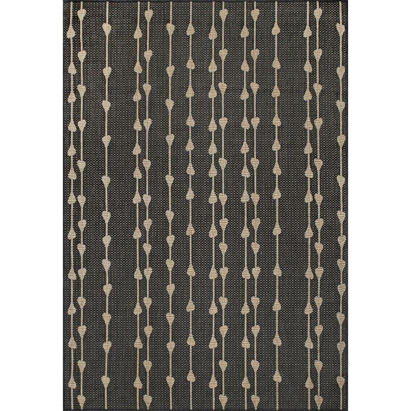 Charcoal Synthetic 62"x24" Easy-Care Indoor/Outdoor Rug