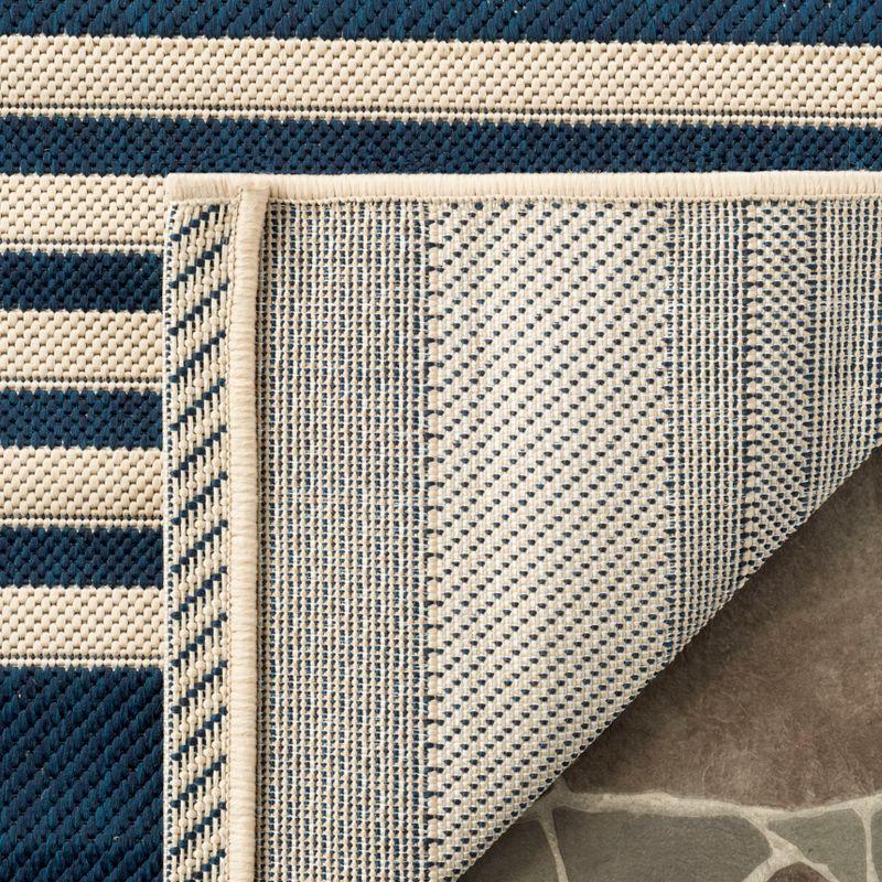 Courtyard CY6062 Power Loomed Indoor/Outdoor Area Rug - Navy/Beige - 4'x4' - Safavieh.