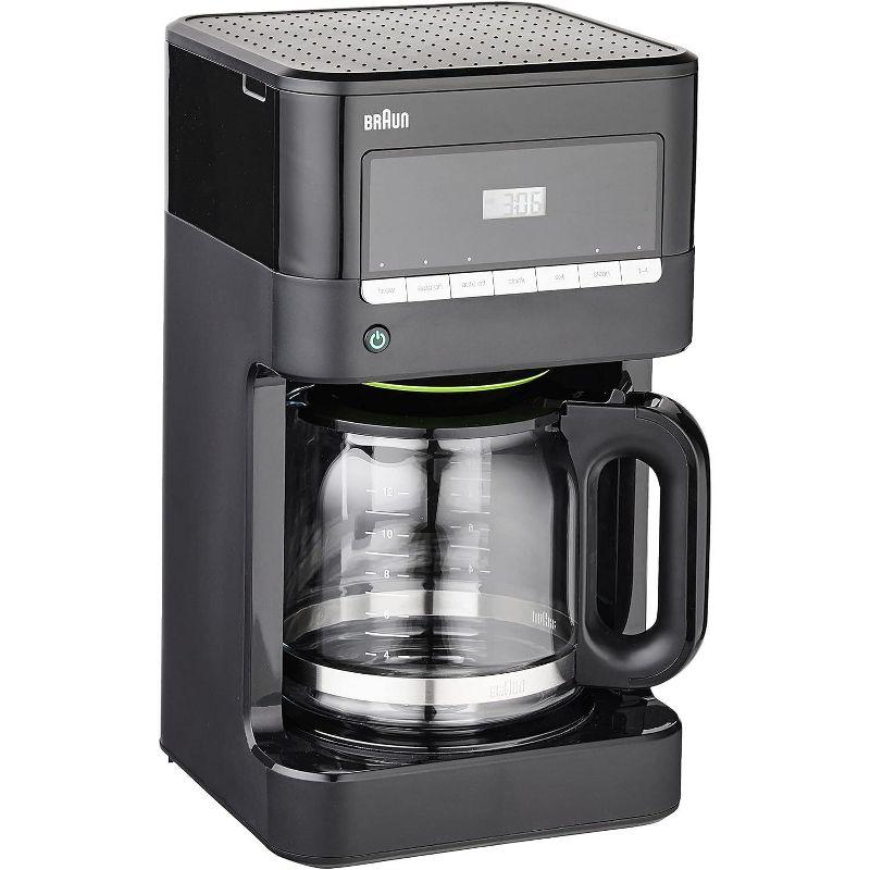 Braun KF7000BK Braun BrewSense 12-Cup Drip Coffee Maker with Brew Strength Selector and Glass Carafe