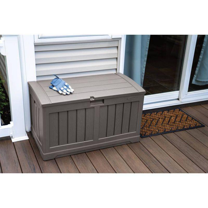 Suncast Suncast 50 Gallon Plastic Deck Box with Molded Lockable Feature for Home, Gray