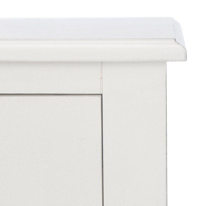 Distressed White Modern Farmhouse Accent Table with Storage