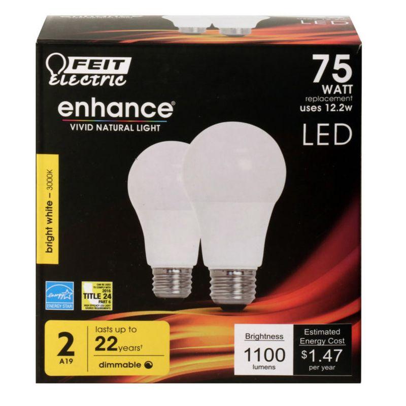 Bright White Dimmable Energy Star LED Bulb 2-Pack