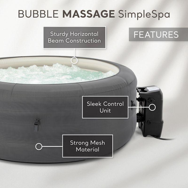 INTEX 28483E SimpleSpa Inflatable Bubble Massage Spa: Includes Insulated Cover – Built-in QuickFill Inflation – 4 Person Capacity – 77" x 26"