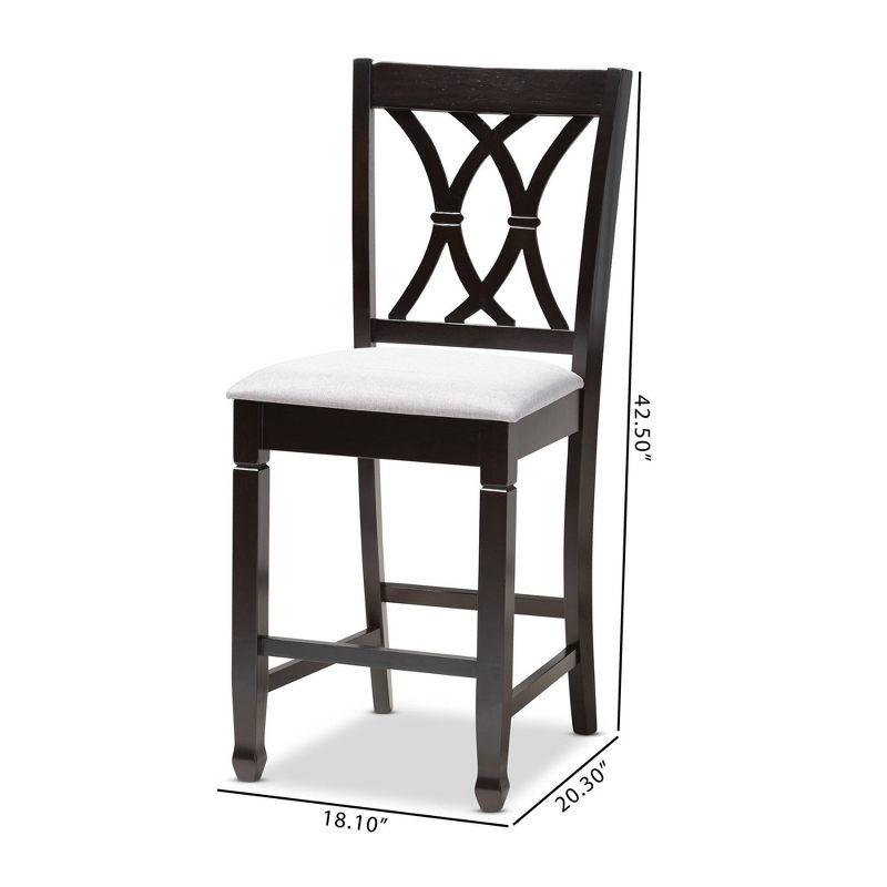 2pc Reneau Finished Wood Counter Height Pub Chairs - Baxton Studio