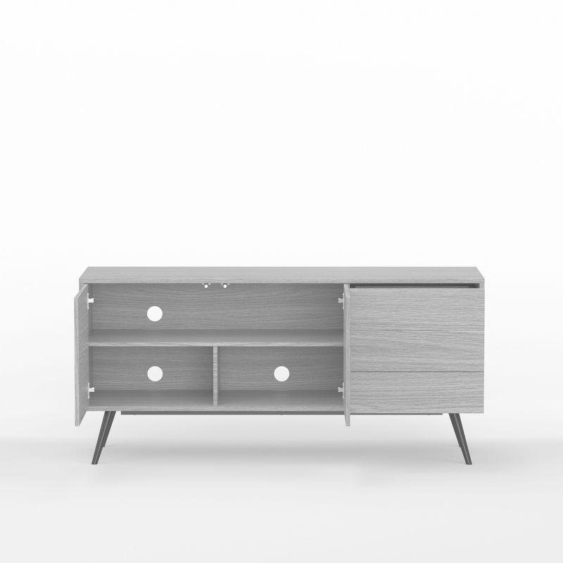 Atlas 63" Dark Taupe Mid-Century Modern Media Console with Cabinet