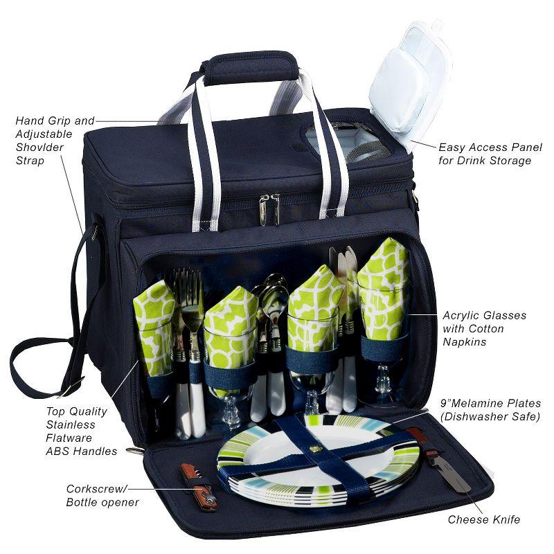 Picnic at Ascot Soft Sided Cooler with Four Person Picnic Set