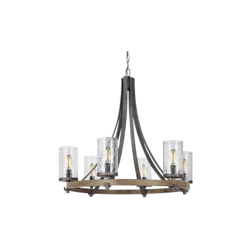 Steffens Iron & Textured Glass Chandelier (24"-48")