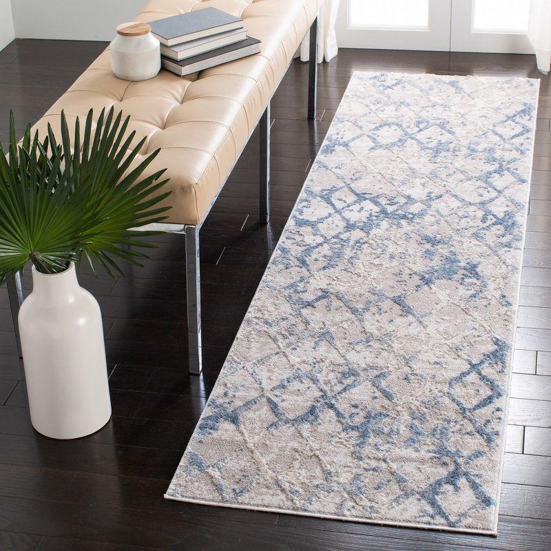 Amelia ALA783 Power Loomed Runner Rug  - Light Grey/Blue - 2'2"x22' - Safavieh.