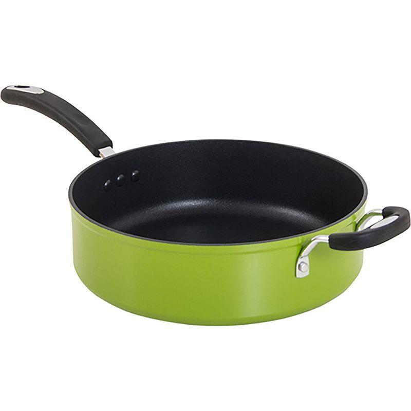 Green Aluminum Non-Stick Sauce Pan with Lid, 12"