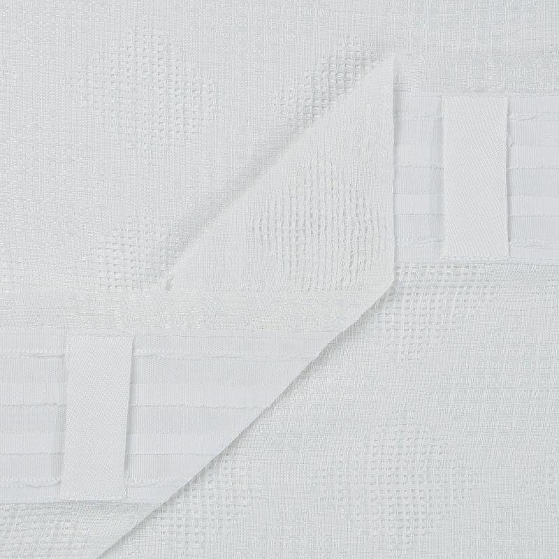 Chanasya 2pk Diamond Textured Semi Sheer Window Curtain Panels - Set of 2 - 52 x 108 Inches Long - White