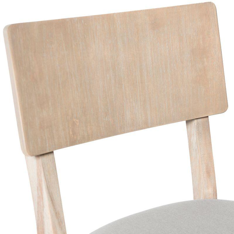 24" Jordan Padded Seat Upholstery Counter Height Barstool Light Gray - Linon: Scandinavian Style, Wood Legs, Polyester