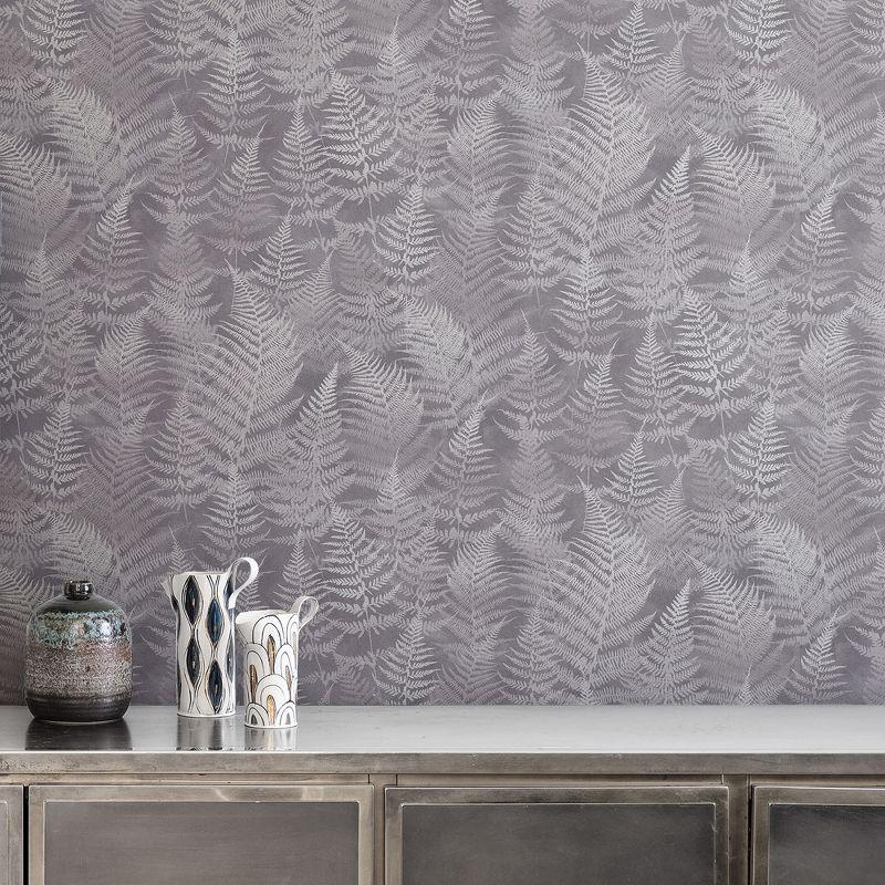 Clarissa Hulse Woodland Fern Pewter Wallpaper