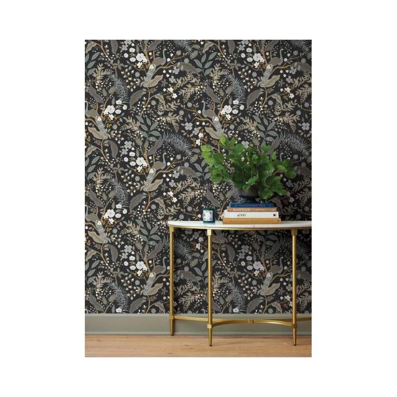 Rifle Paper Co. Peacock Garden Navy Peel and Stick Wallpaper