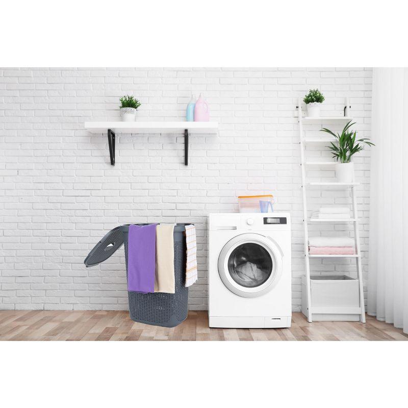 Mind Reader Mind Reader 50L Slim Laundry Hamper, Clothes Basket, Lid, Plastic