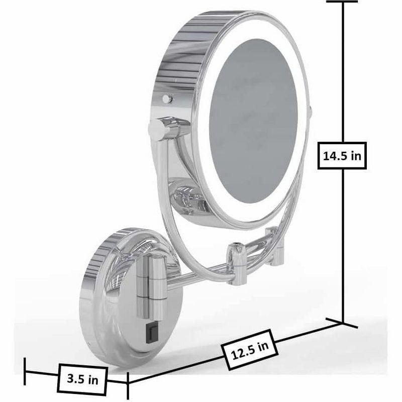 Neo Modern Chrome LED Wall Mounted Magnifying Mirror
