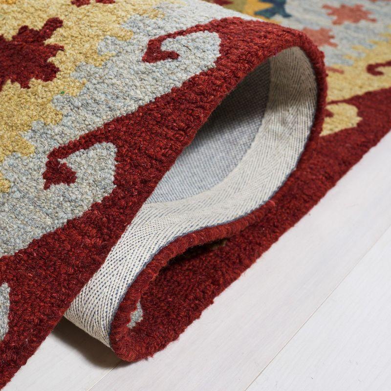 Hand-Tufted Rustic-Chic Red Wool Area Rug - 8' x 10'