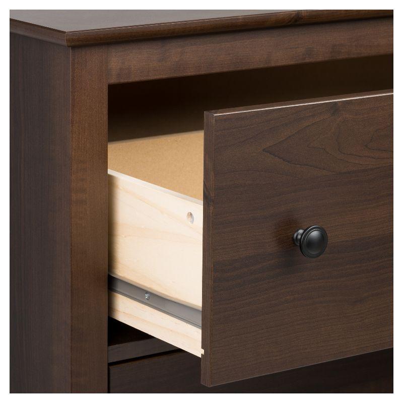 Espresso Vertical 5-Drawer Chest with Tapered Legs