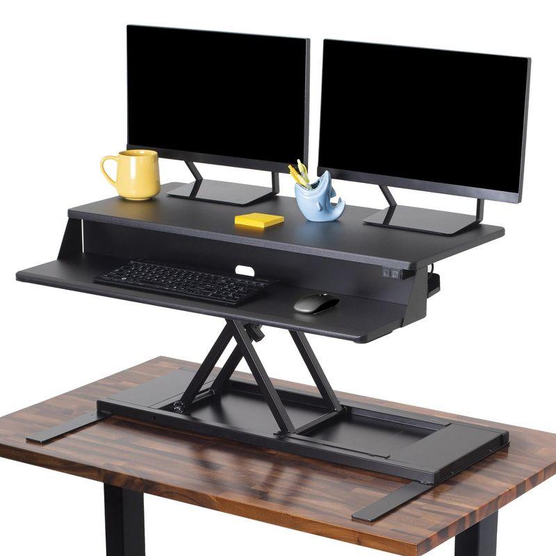 FlexPro Premier 36" Electric Sit-to-Stand Desk Converter in Black