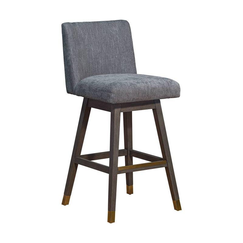 Armen Living Basila Wood Finish with Fabric Swivel Barstool Gray Oak