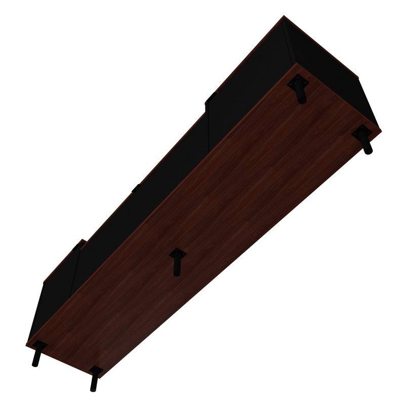 Mosholu TV Stand for TVs up to 60" Black/Nut Brown - Manhattan Comfort: Media Storage, Cable Management