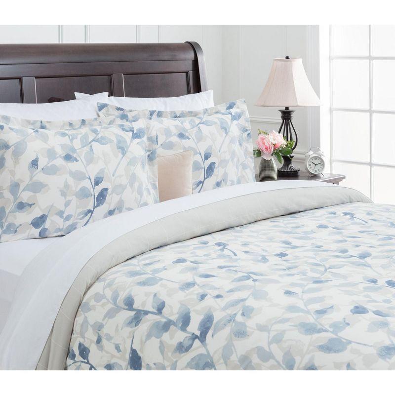 Chanasya Layered Leaf Duvet Twill Floral Duvet Cover Set