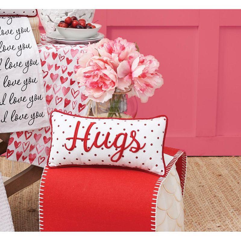 C&F Home 6" x 12" Hugs Dot Small Petite Valentine's Day Decorative Throw Pillow