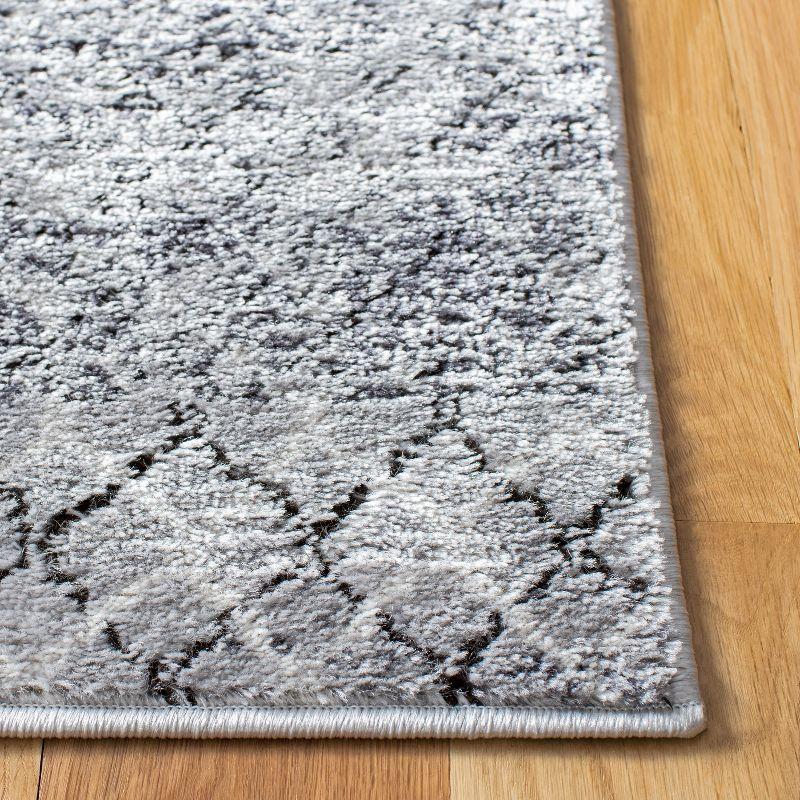 Amelia Grey and Ivory Synthetic 5'3" x 7'6" Hand-Knotted Area Rug