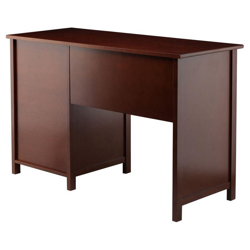 Walnut Transitional Wood Office Desk with Filing Cabinet