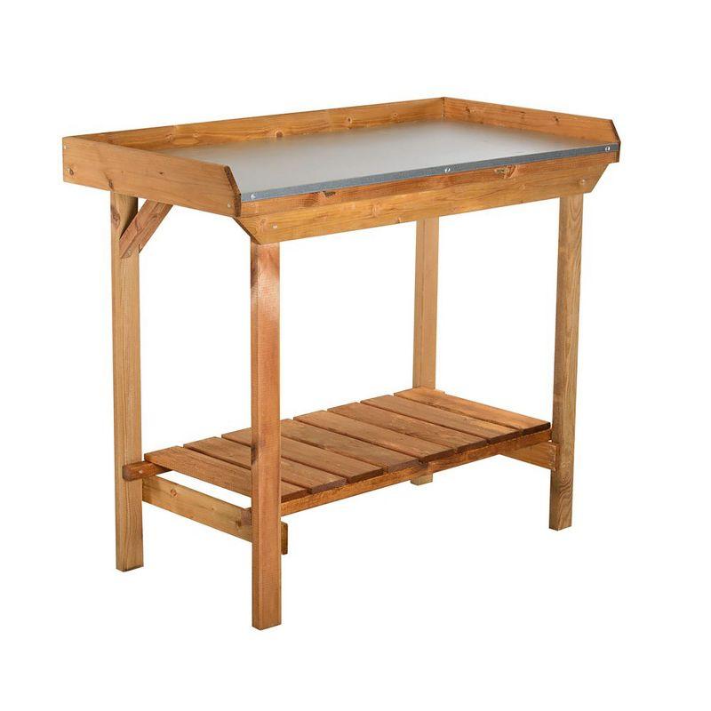 Tierra Garden Gardener's Table with Tin Surface