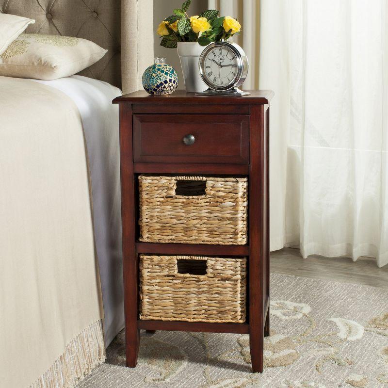 Everly Drawer Side Table - Cherry - Safavieh.