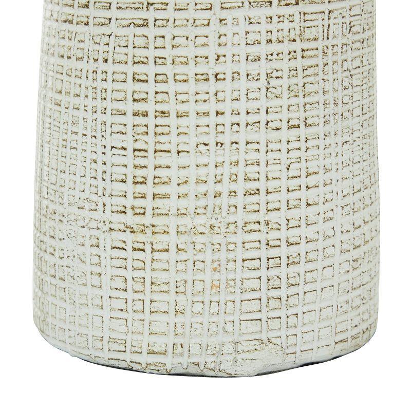 17" x 7.5" Terracotta Vase White - Olivia & May: Coastal Style, Indoor Ceramic, Round Amphora