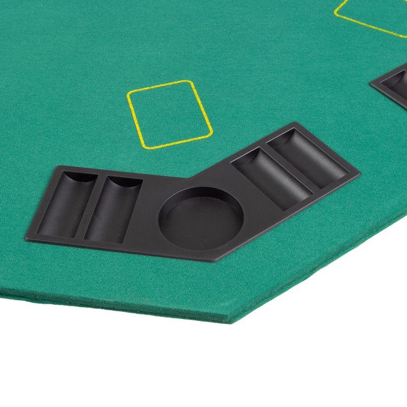 Trademark Poker 8-Player Folding Poker Table Top – 48" Wood Topper – Blackjack Table with Built-In Cupholders and Chip Trays