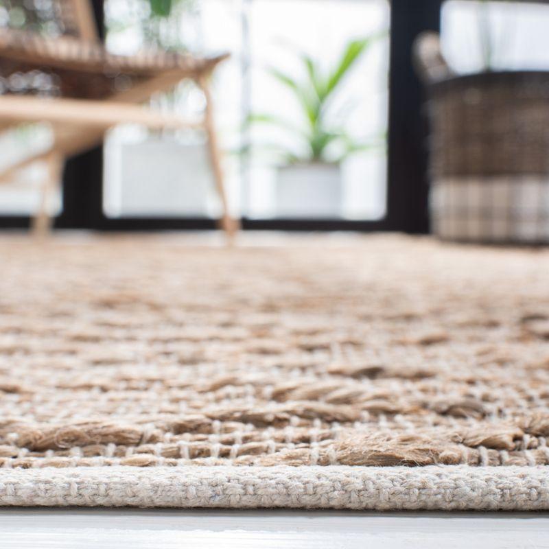 Natural Jute and Cotton Handwoven Rectangular Area Rug