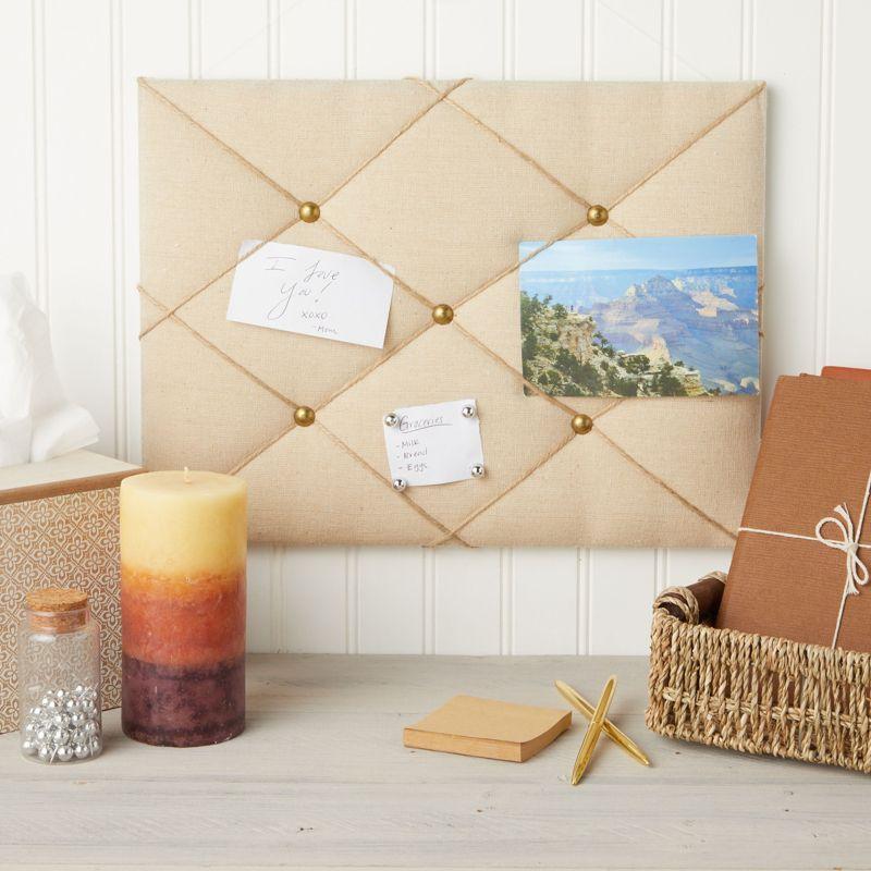 Farmlyn Creek Photo Bulletin Board Linen Memory Board Corkboard for Pictures Memo 16"x12"