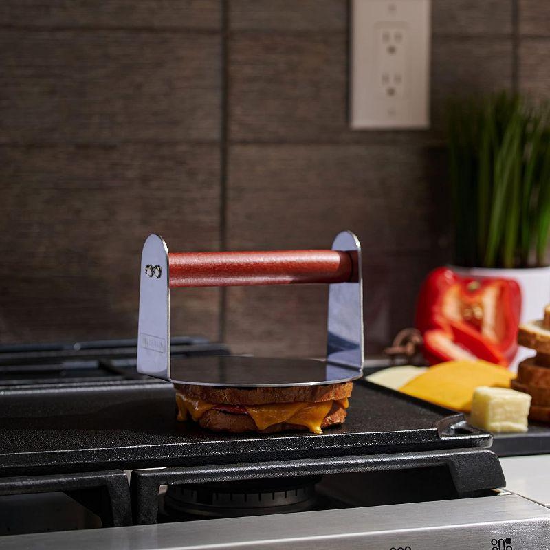 Bellemain 6" Stainless Steel Smash Burger Press with Wooden Handle Perfect for Grill & Griddle