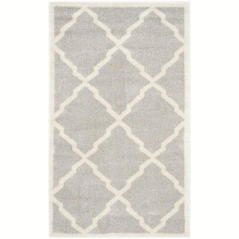 Reversible Trellis Hand-Knotted Gray Synthetic 3' x 5' Area Rug