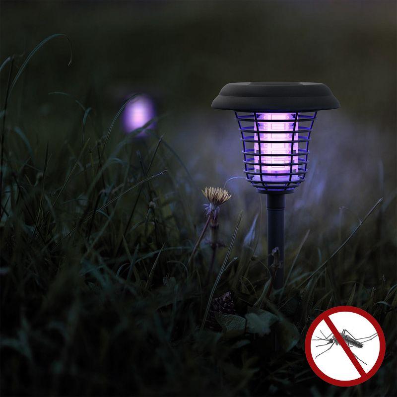 Nature Spring Solar Outdoor Bug Zapper Light for Mosquitos and Insects - Black