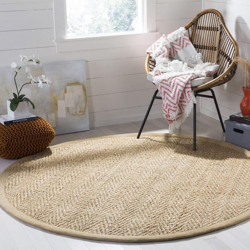 Natural Fiber NF263 Hand Woven Indoor Area Rug - Natural - 8' Round - Safavieh.