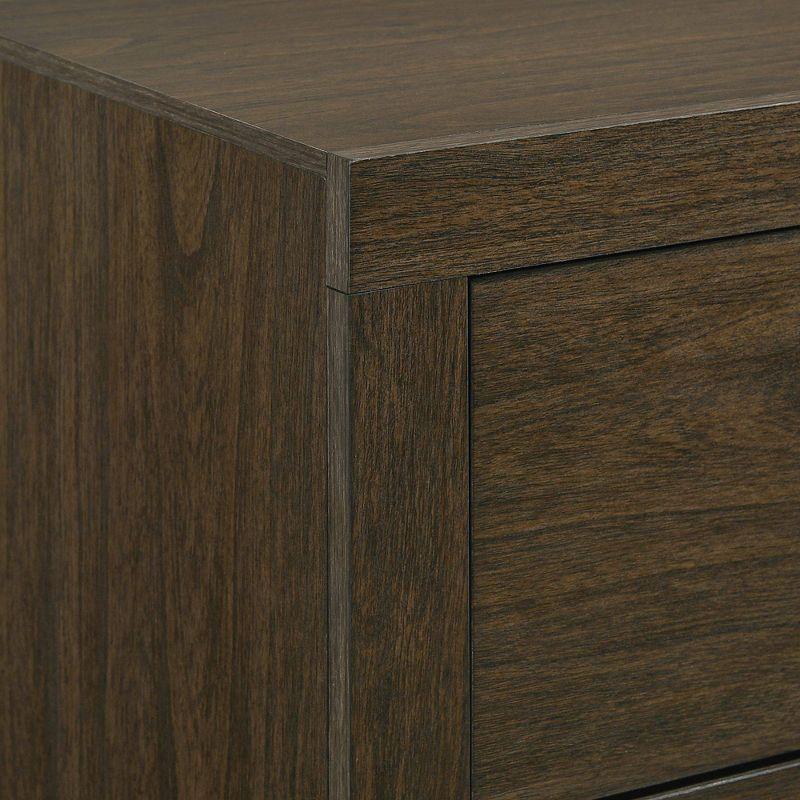 Walnut Rustic 5-Drawer Chest with Felt Lined Drawer