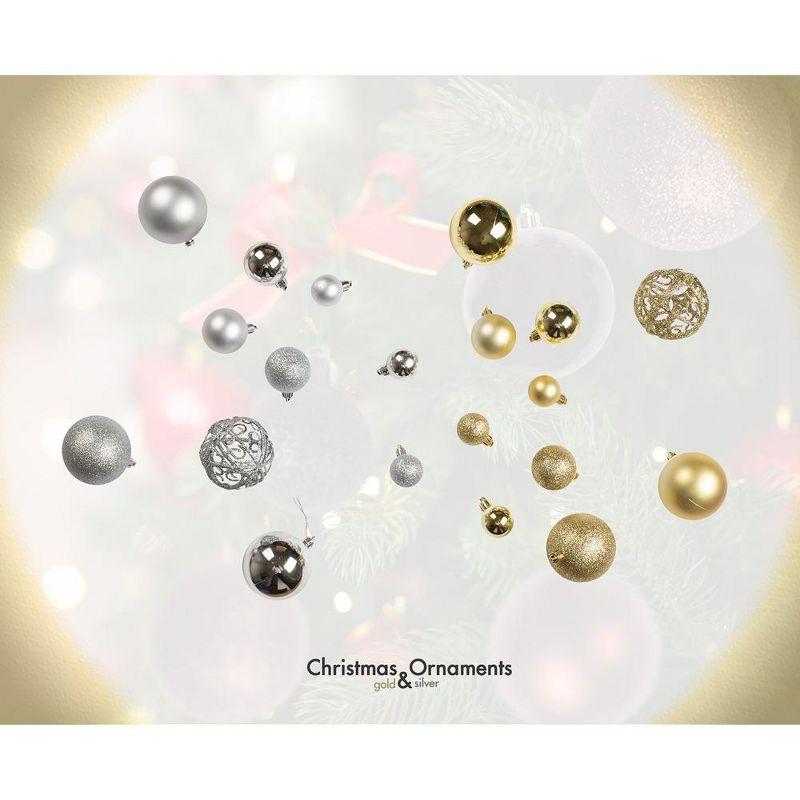 R N' Ds Shatterproof Christmas Ornament Balls - Gold and Silver - 100 Pack