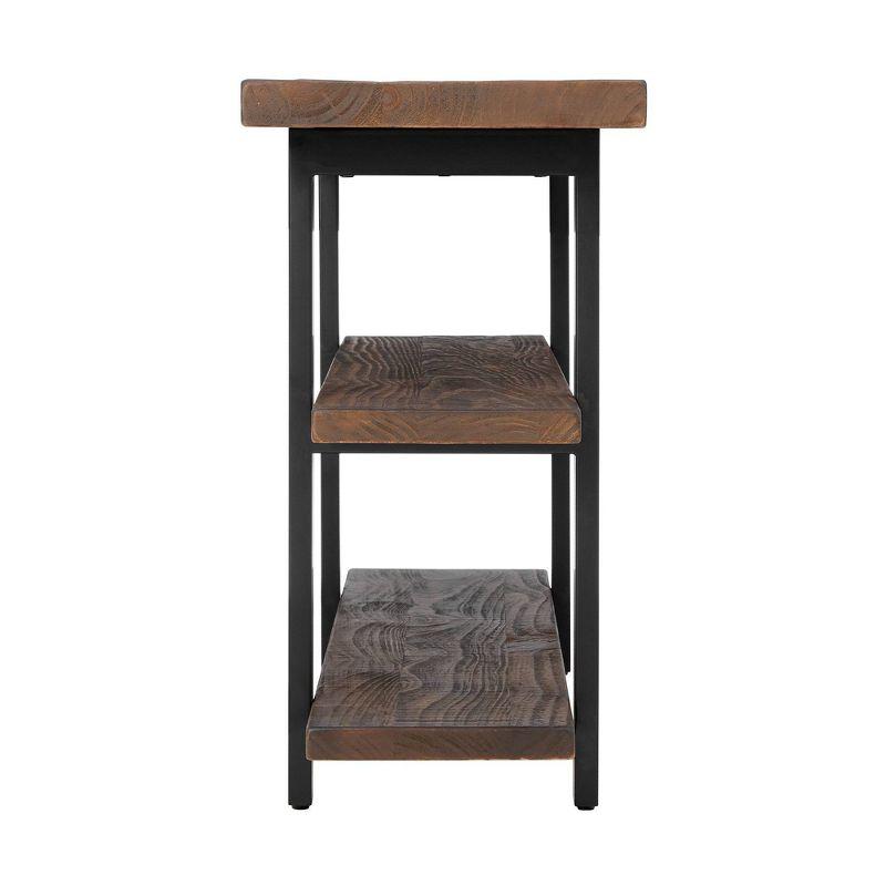 Pomona 2 Shelf Console Table Brown - Alaterre Furniture: Rustic Sofa Table, Metal Frame, Wood Top, Entryway Furniture