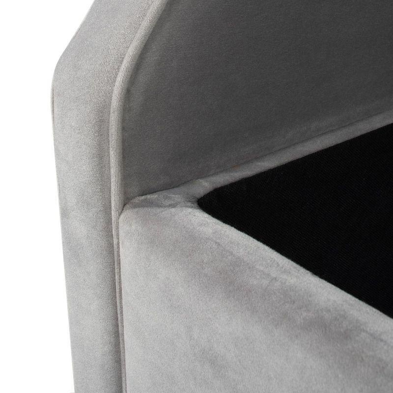NicBex Modern 57.5" Storage Bench Wood Accent Stools with Tufted Top and Rolling Arms for Bedroom and Entryway, Gray