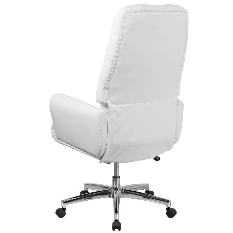 Flash Furniture High Back Traditional Tufted LeatherSoft Executive Swivel Office Chair with Silver Welt Arms