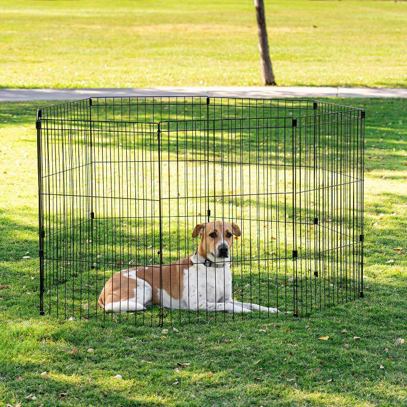 IRIS USA 36" Exercise 8 Panel Wire Metal Pet Playpen for Dog,Cat