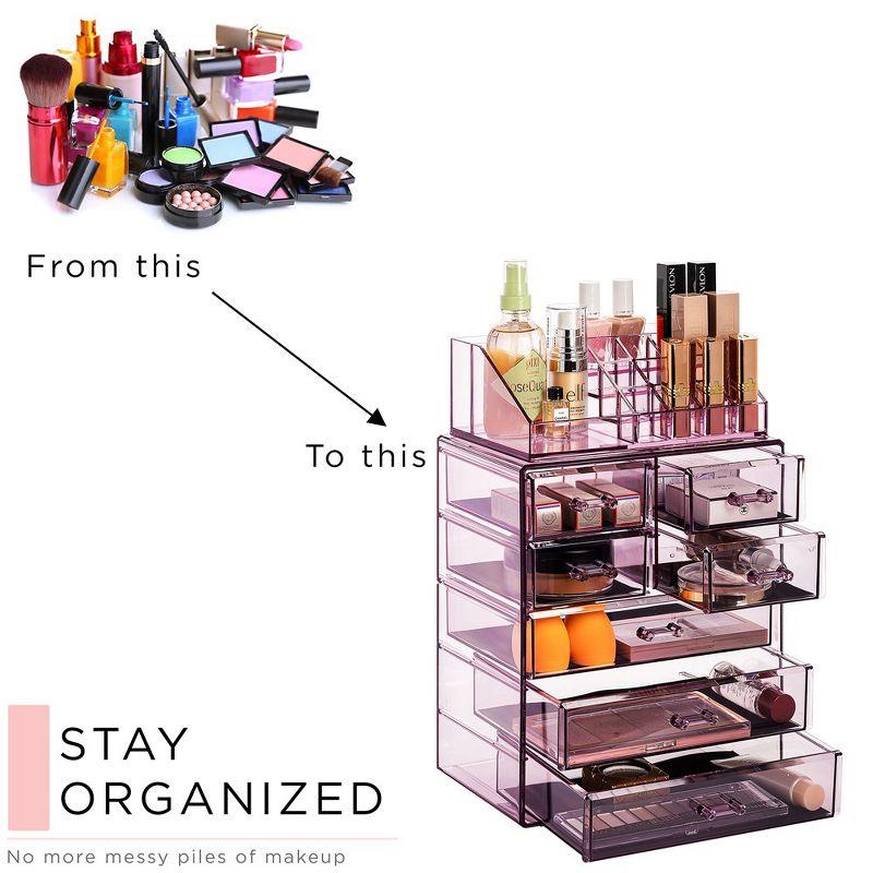 Sorbus Medium Makeup Organizer Set with 7 Drawers and Top Shelf